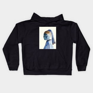 Girl with a Pearl Earring Interactive Negative Filter By Red&Blue Kids Hoodie